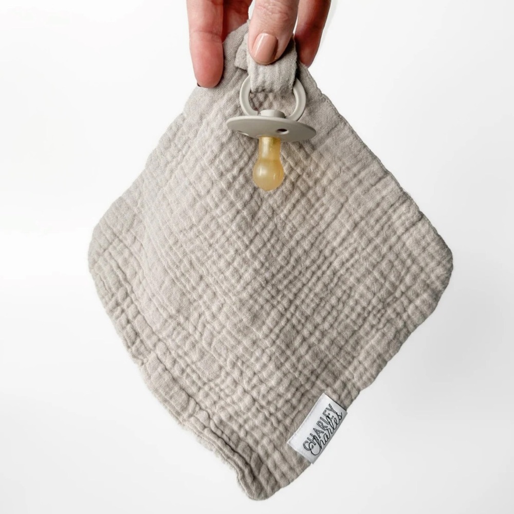 6 CHARLEY Charles Gauze Pacifier Holder Blanket - Mini 7 X 7